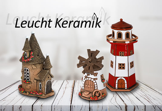 LeuchtKeramik Keramikhäuschen für Teelicht und Räucherkerze