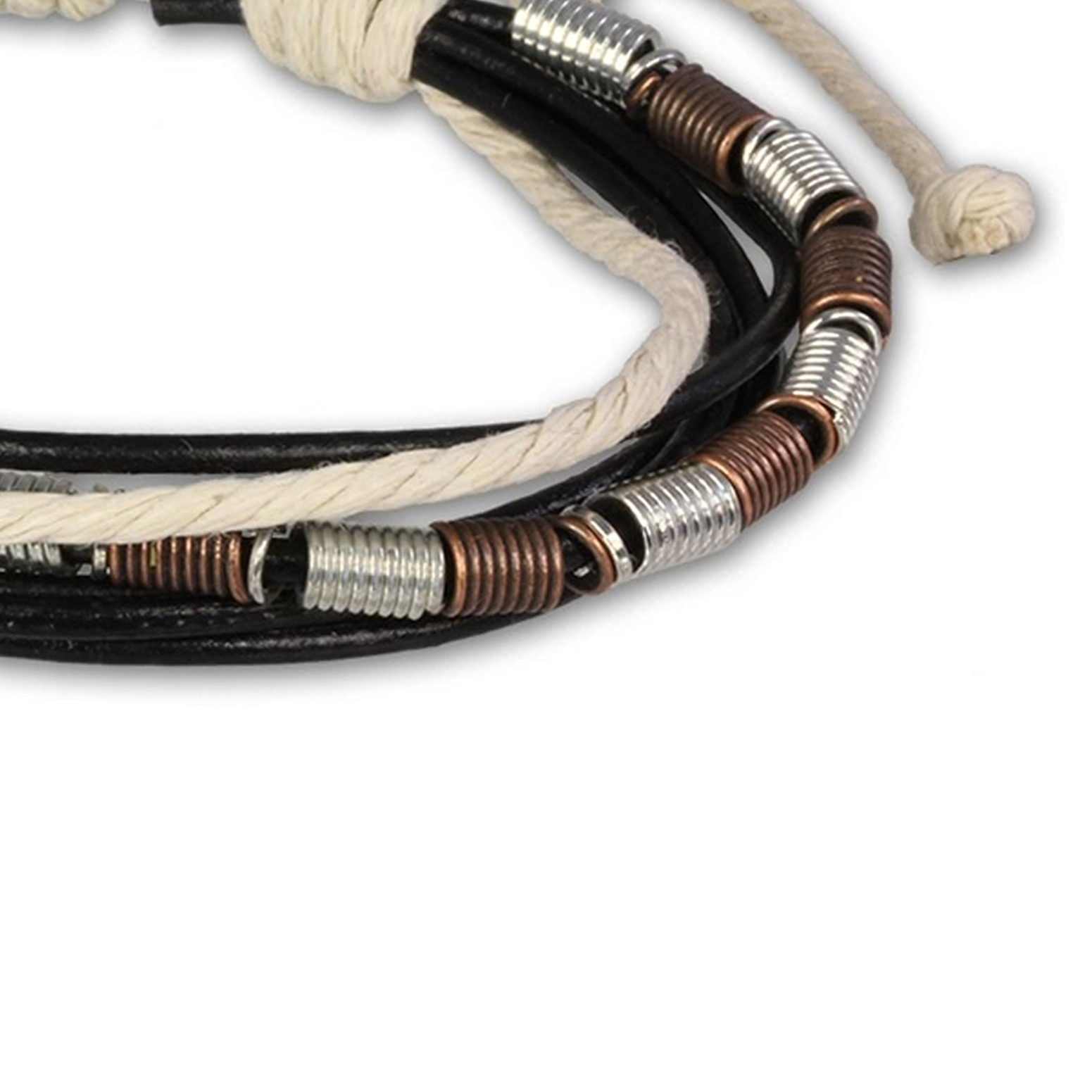 SilberDream Lederarmband schwarz Surferarmband Kordel-Armband LA1237W - Bild 2 von 5