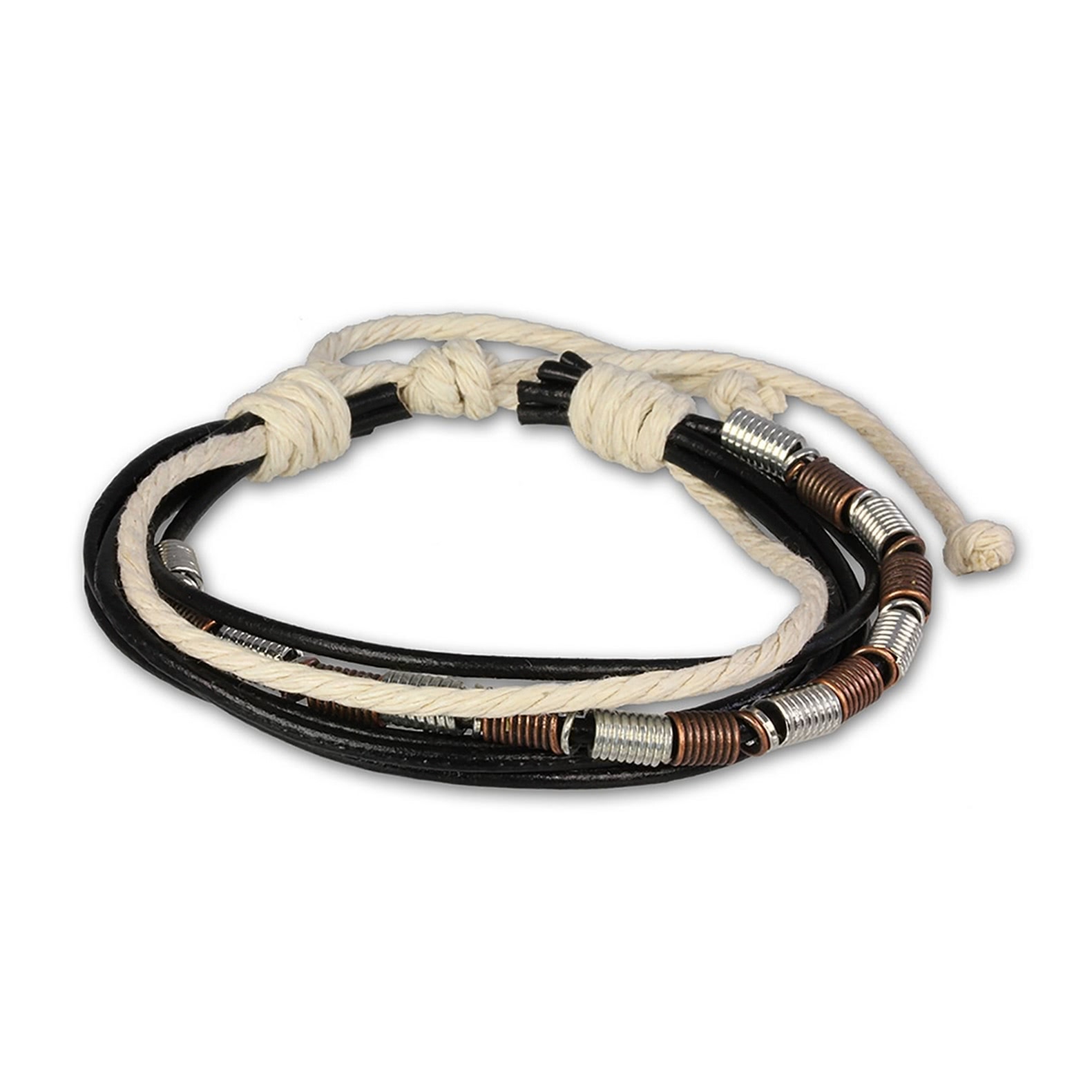 SilberDream Lederarmband schwarz Surferarmband Kordel-Armband LA1237W - Bild 1 von 5