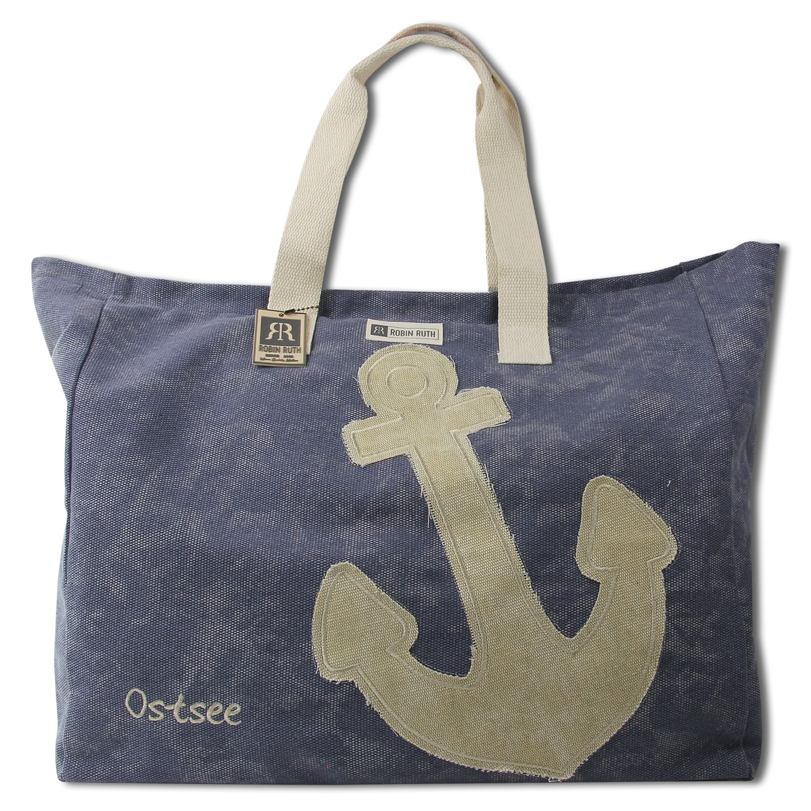 Robin Ruth Schultertasche Baumwolle Polyester jeansblau beige OTG5125B