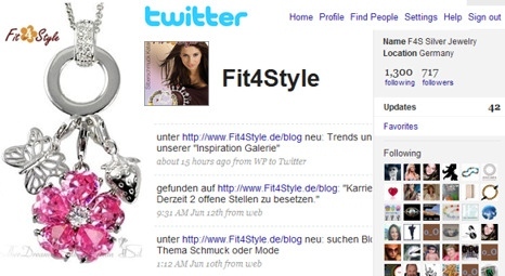 Twitter Homepage - Fit4Style Silberschmuck jewellery