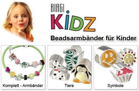 Beadsarmbänder für Kinder - Carlo Biagi Kidz Silberbeads